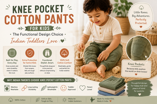 Knee Pocket Cotton Pants for Kids: The Functional Design Choice Indian Toddlers Love