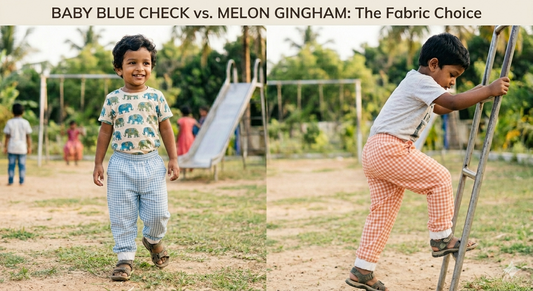 Baby Blue Check vs Melon Gingham: Which Cotton Pant Is Right for Your Toddler?