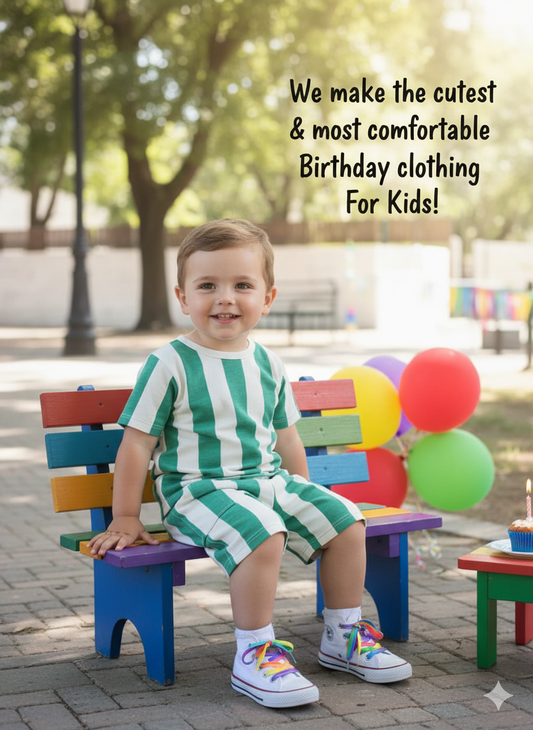 We make the cutest & most comfortable Birthday clothing For Kids !