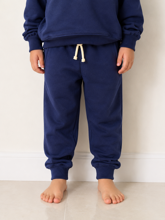 Navy Blue Kids Joggers – 240 GSM Cotton French Terry (1-8 Years)