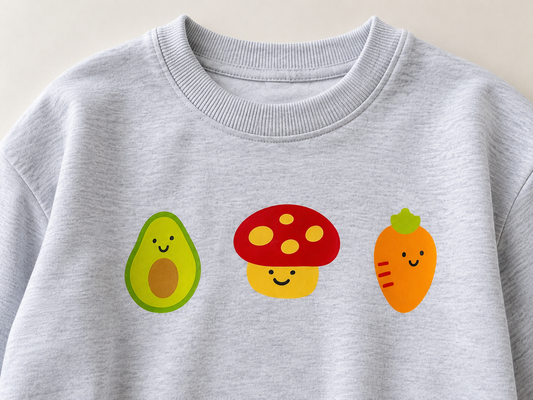 Fruits Kids Sweatshirt & Jogger Set – 240 GSM French Terry (Grey)