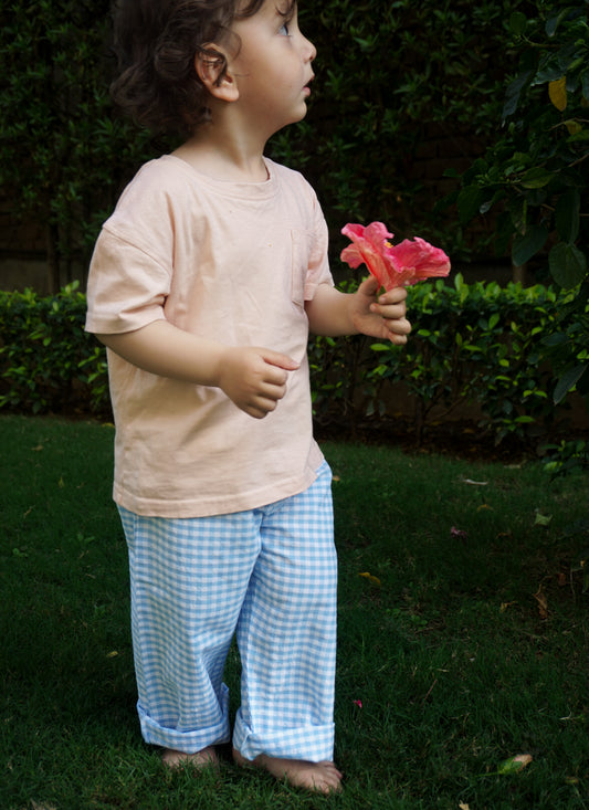 Baby Blue Check Pants