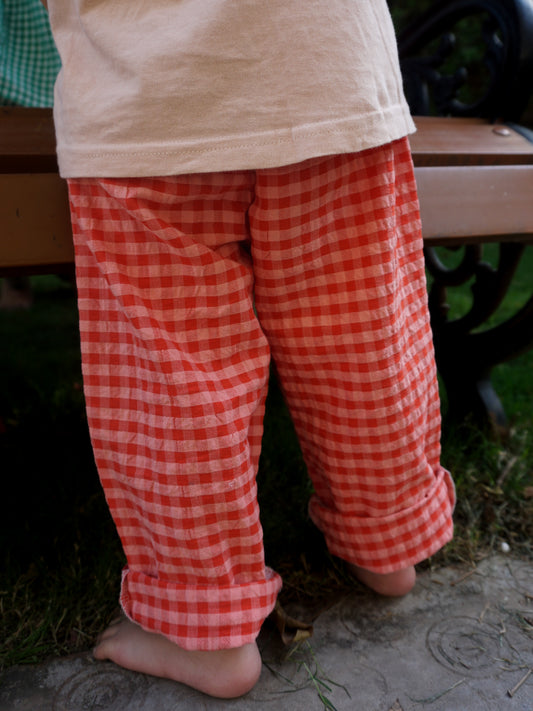 Melon Gingham Pants