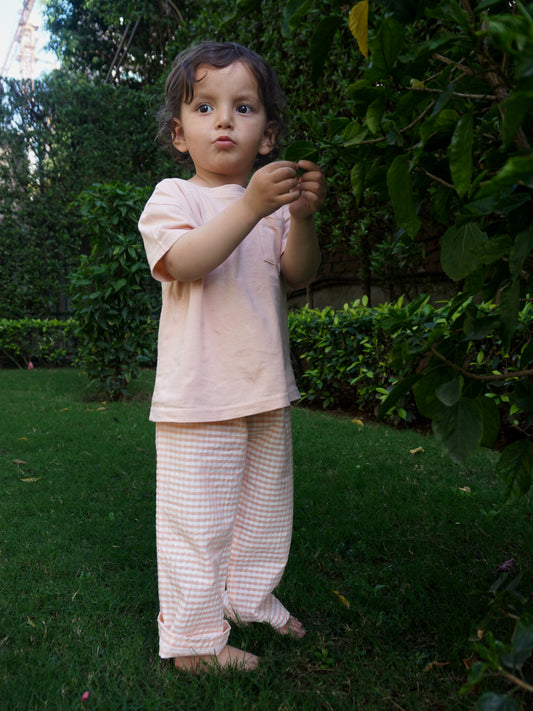 Light Peach Gingham Pants