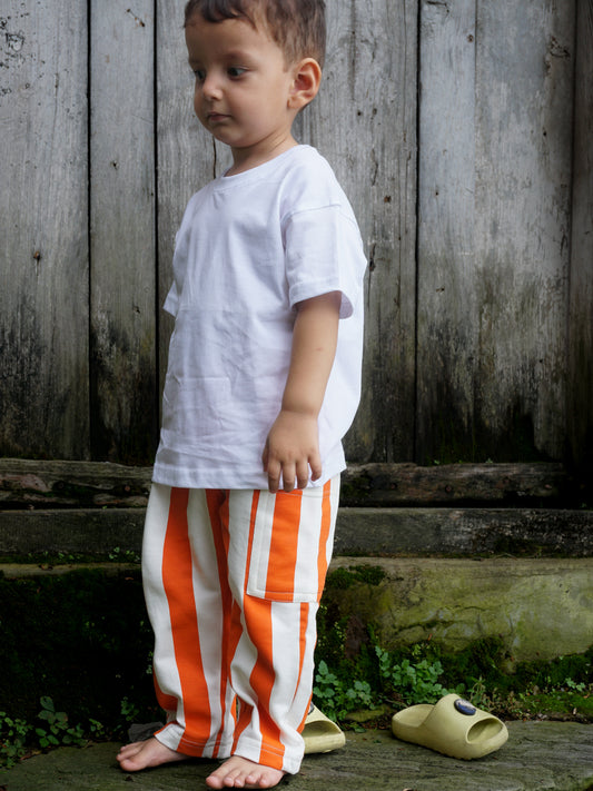 French Terry Collection: The Fun Orange Stripes