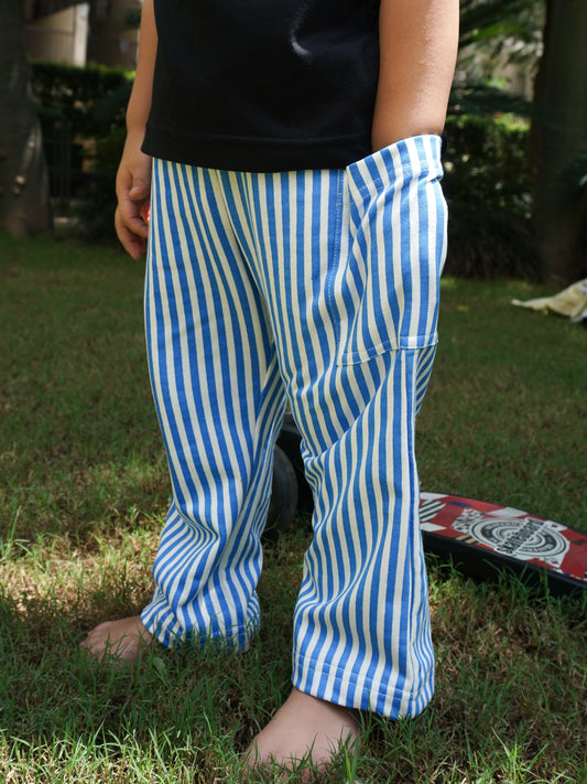 French Terry Collection: Blue Striped Pants
