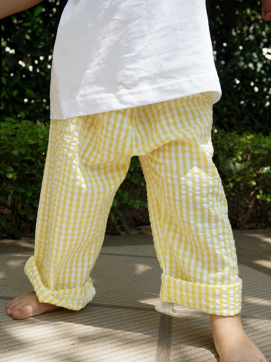 The Yellow Seersucker Pants: Lightweight & Super Soft