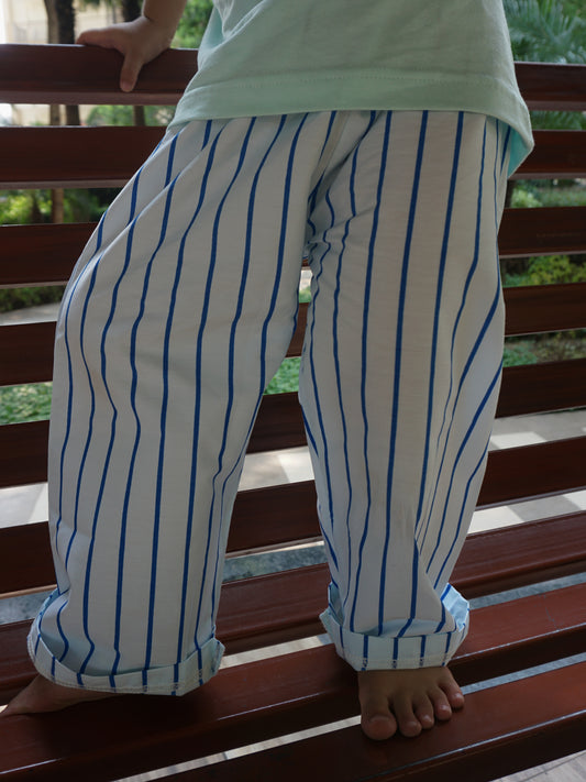 Cloud Stripes Cotton Pants for Kids – Gozi