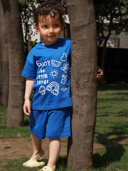 Childhood Checklist Print Cotton Co-ord Set for Kids – Gozi