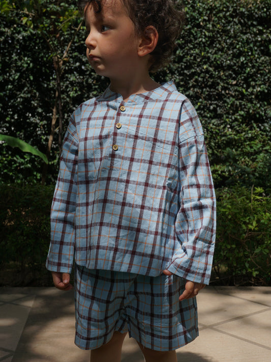 Terra Checks Cotton Co-ord Set for Kids – Gozi