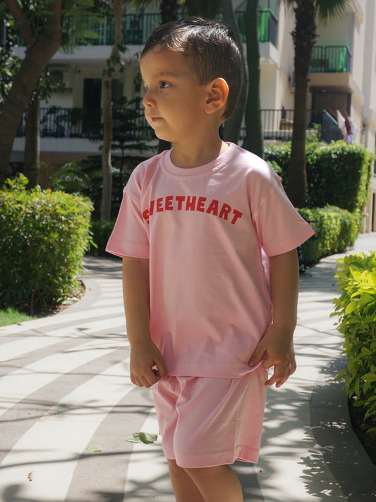 Sweetheart Print Cotton Co-ord Set for Kids – Gozi