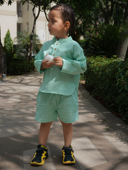 Sunday Checks Cotton Co-ord Set for Kids – Gozi