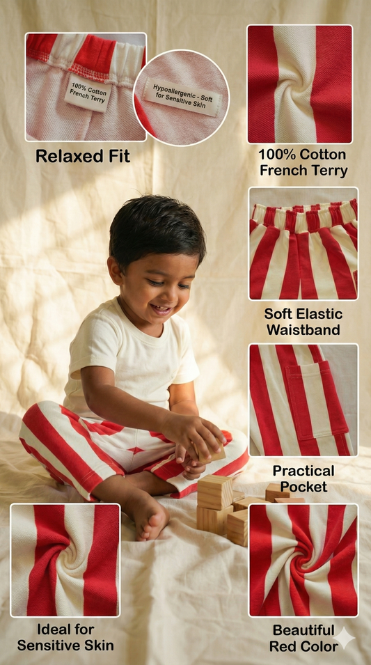 French Terry Collection: The Red Striped Pants