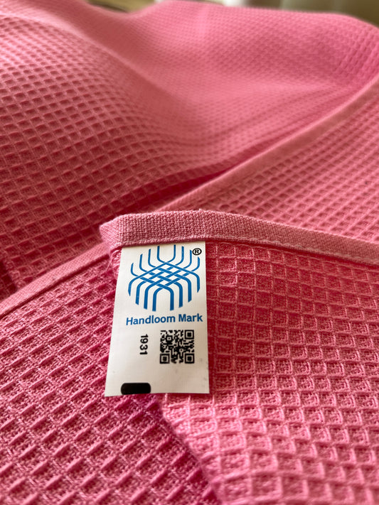 Pink Handcrafted Cotton Bath Towel – Gozi