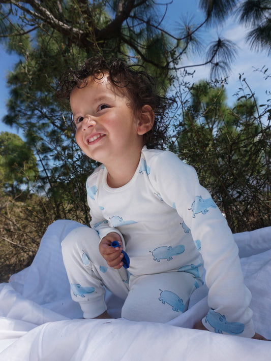 Hippo Cuddle PJ Set