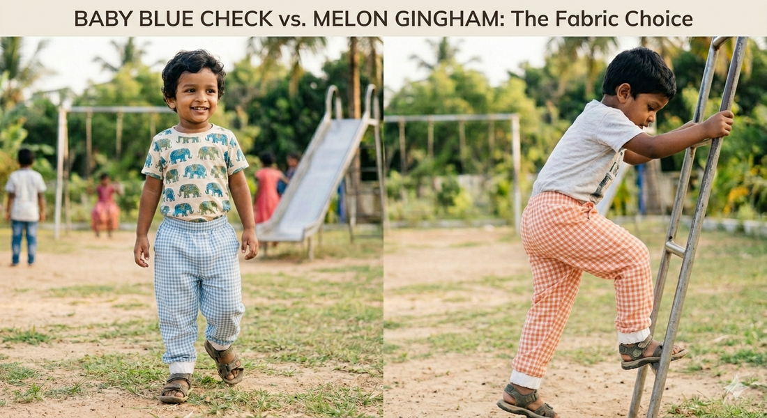Baby Blue Check vs Melon Gingham: Which Cotton Pant Is Right for Your Toddler?