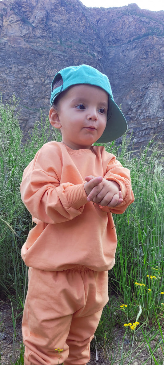 Sunrise Sorbet Orange Sweatshirt Top For Baby Boys and Girls