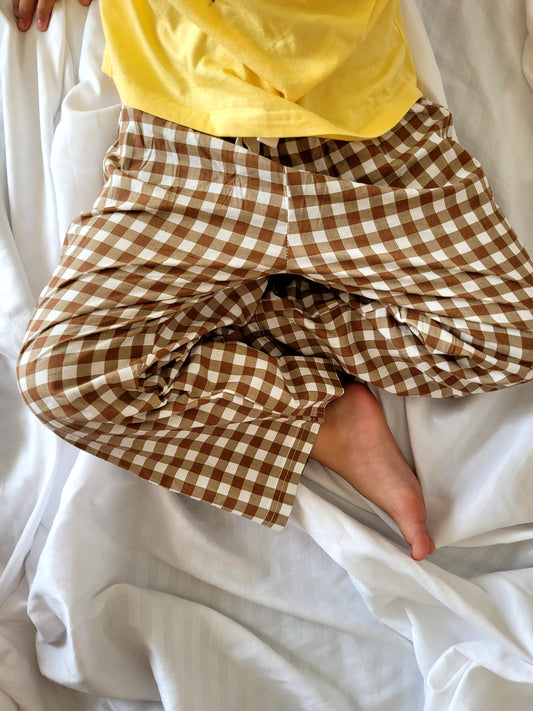 Cotton Pajamas for Baby Boys and Baby Girls - Chestnut Check Pajama