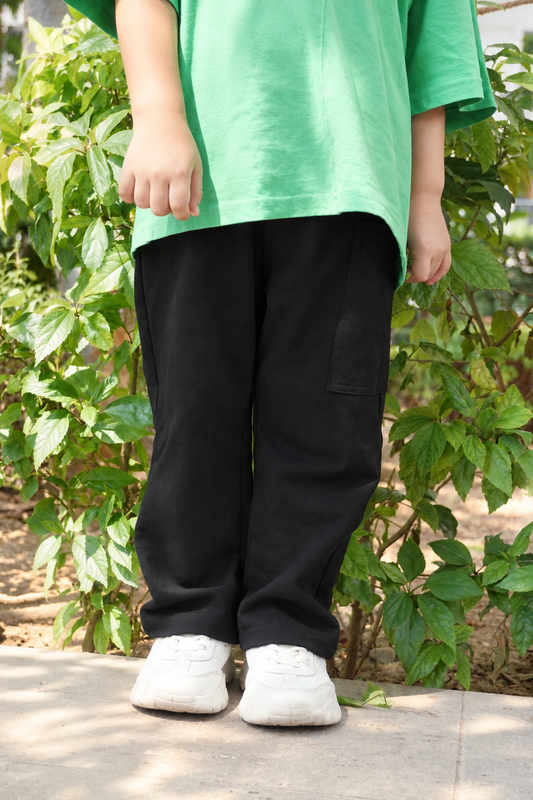Everyday Terry Straight Pants: Black