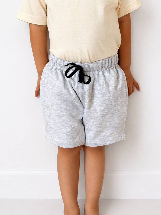 Grey Kids Shorts – 240 GSM Cotton French Terry (1-8 Years)