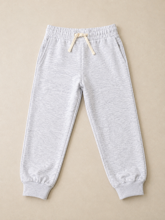 Grey Kids Joggers – 240 GSM Cotton French Terry (1-8 Years)