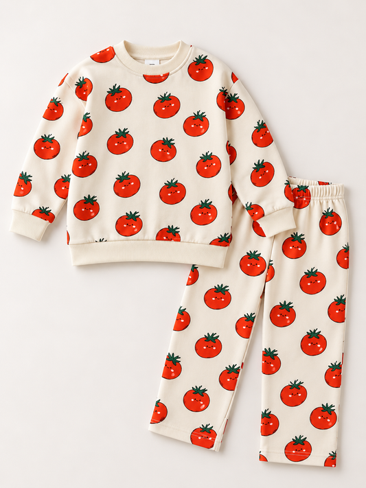 Tomato Trouble Oversized Sweatshirt Set for kids by Gozi