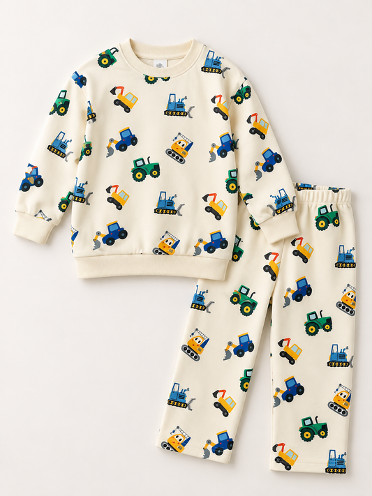 Little Wrecking Crew Oversized Sweatshirt Set for kids by Gozi
