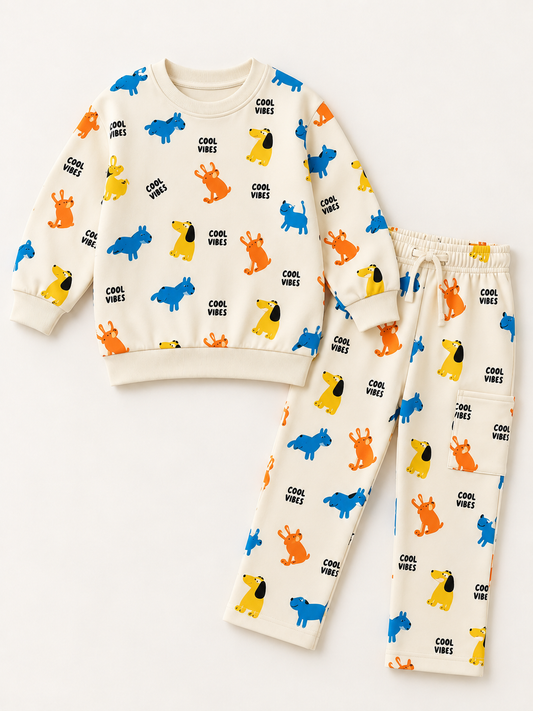 Happy Tails Oversized Sweatshirt Set