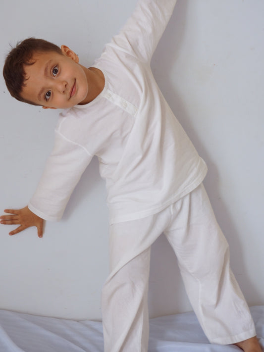 Kurta Pajama For Baby Boys and Girls- White