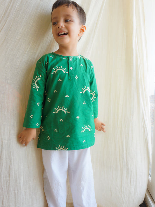 Kurta Pajama For Baby Boys and Girls - Green