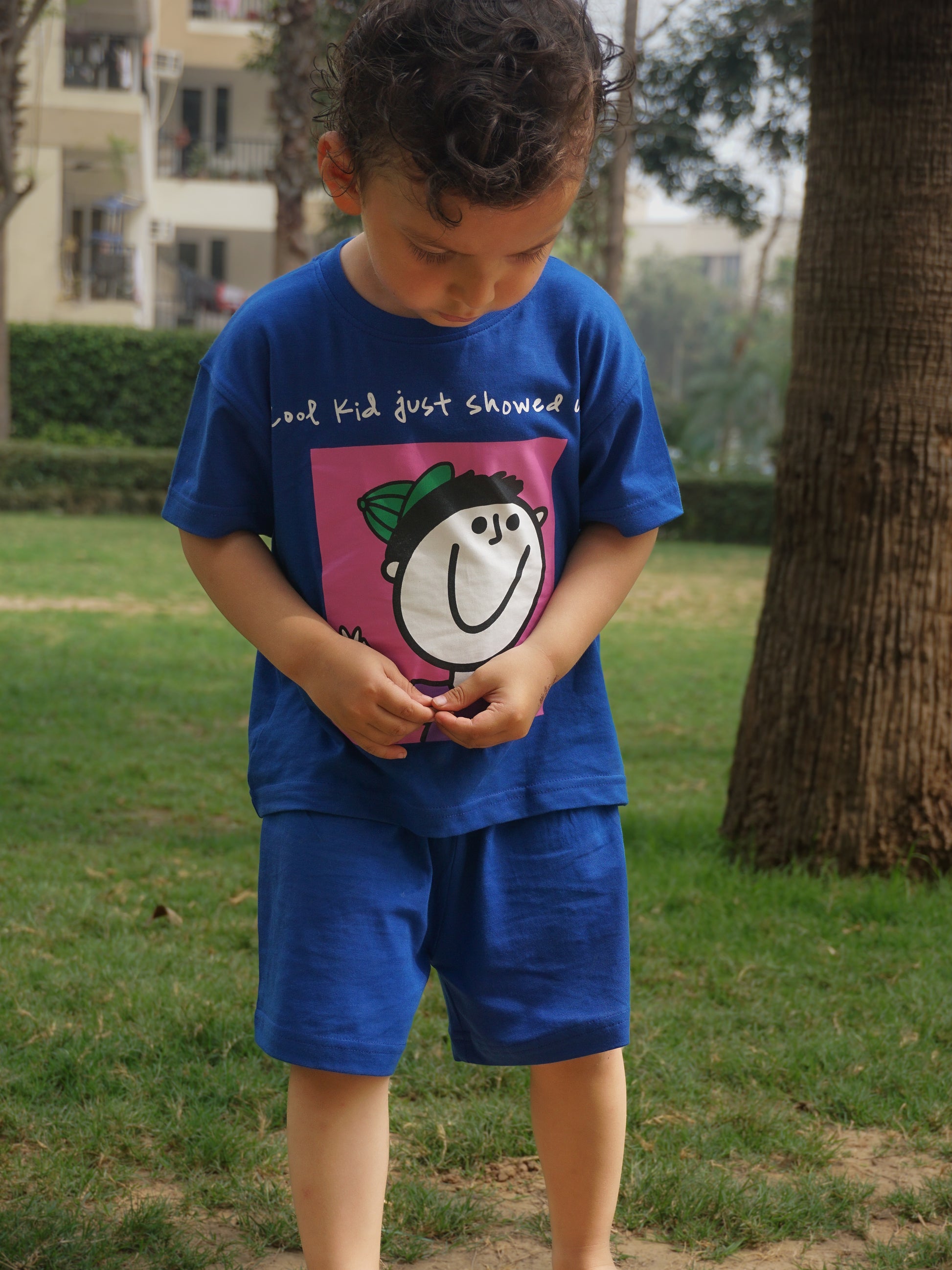 Coolest Kid on the Block Cotton Co-ord Set for Kids – Gozi