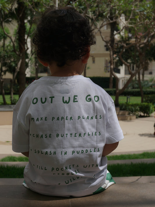 Out We Go Cotton Co-ord Set for Kids – Gozi