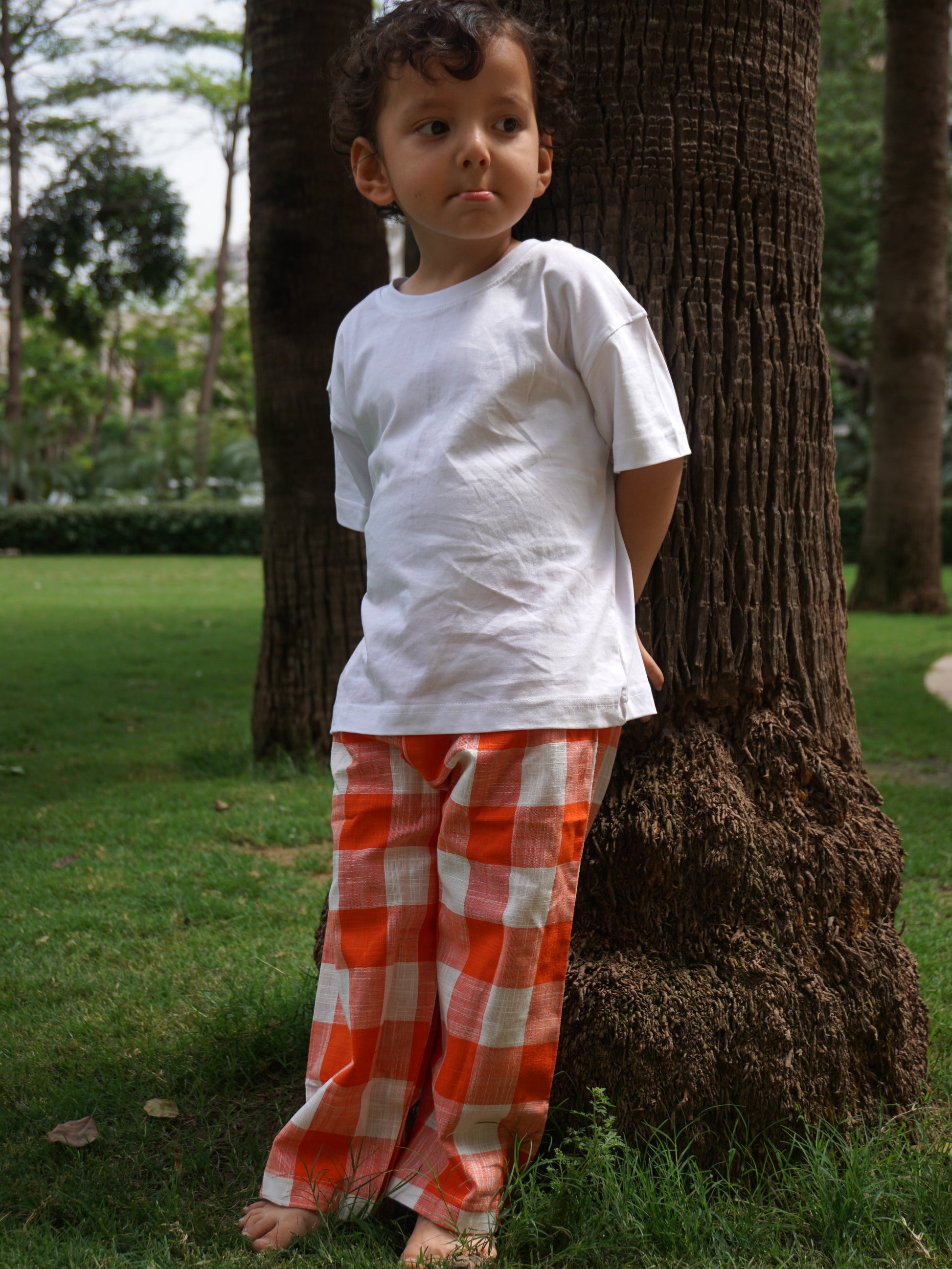 Giggle Grid Cotton Pants for Kids – Gozi
