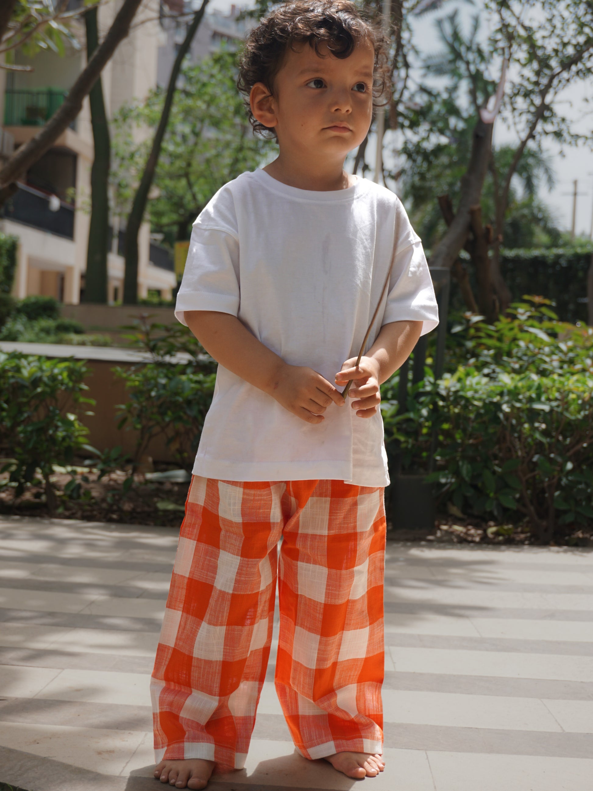 Giggle Grid Cotton Pants for Kids – Gozi