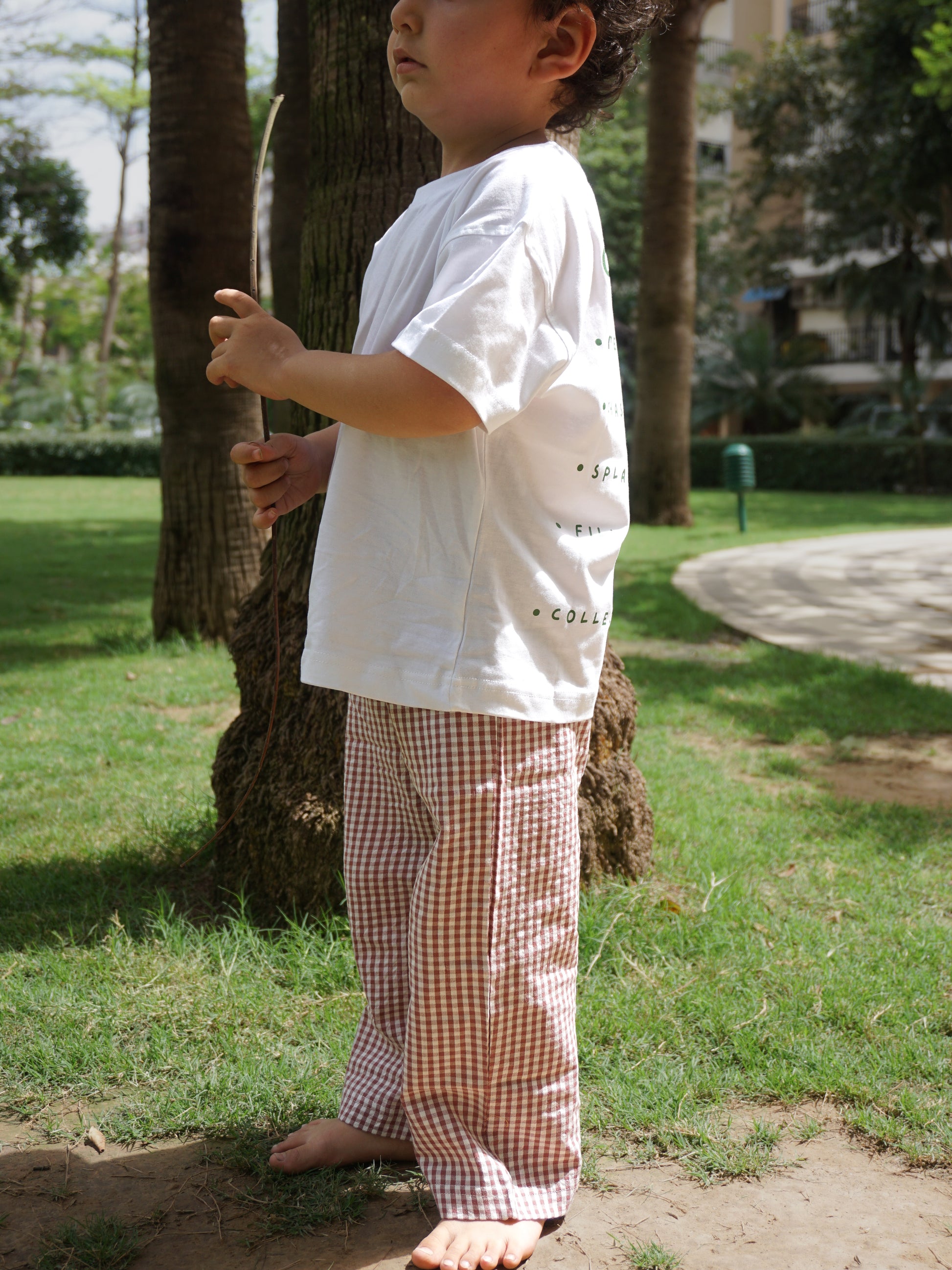 Biscuit Check Cotton Pants for Kids – Gozi