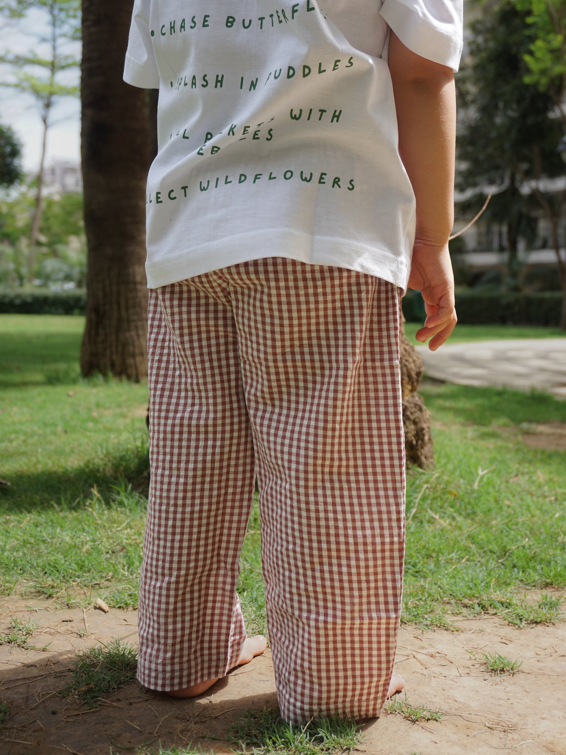 Biscuit Check Cotton Pants for Kids – Gozi