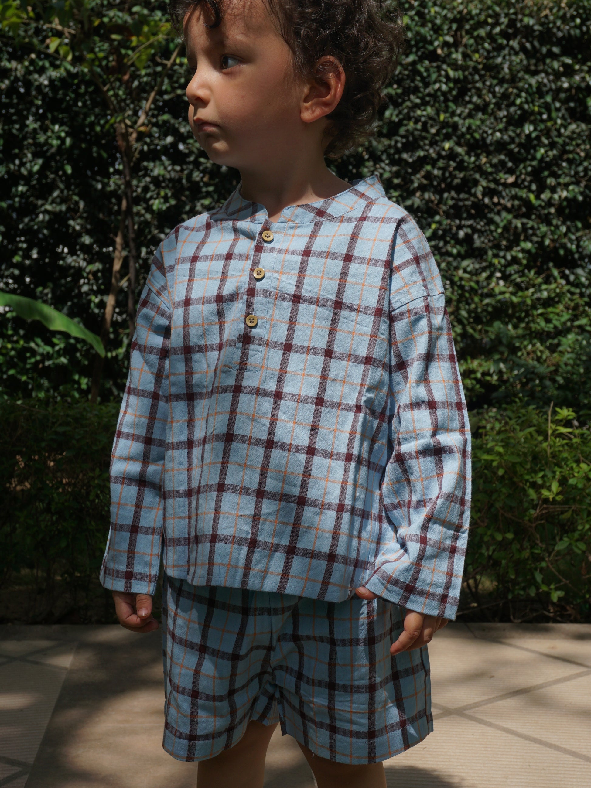 Terra Checks Cotton Co-ord Set for Kids – Gozi