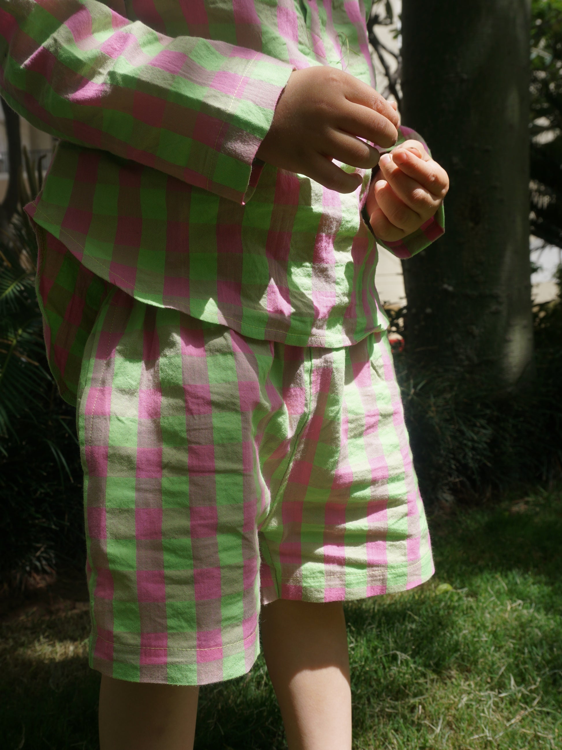 Rosemint Check Cotton Co-ord Set for Kids – Gozi