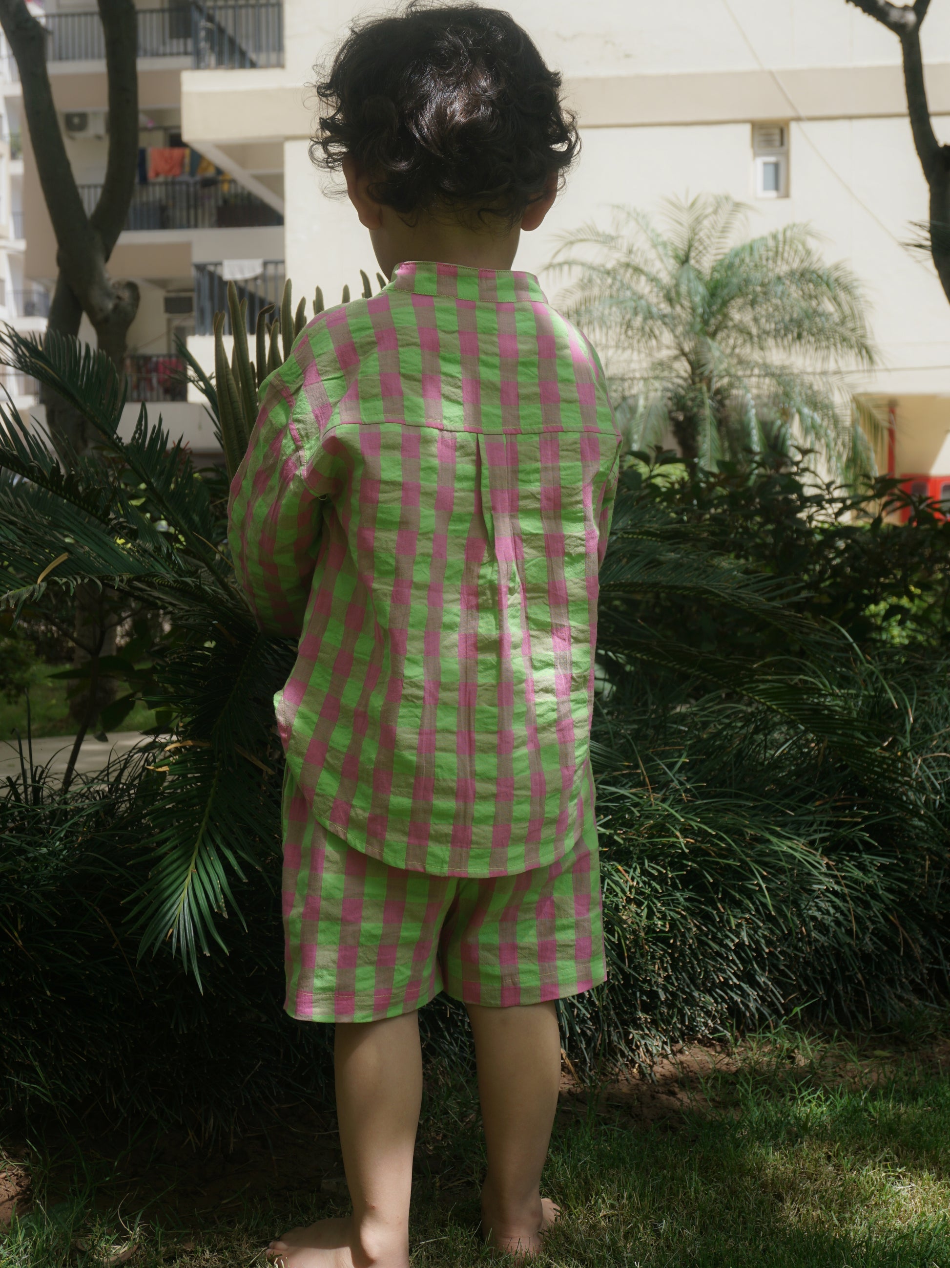 Rosemint Check Cotton Co-ord Set for Kids – Gozi