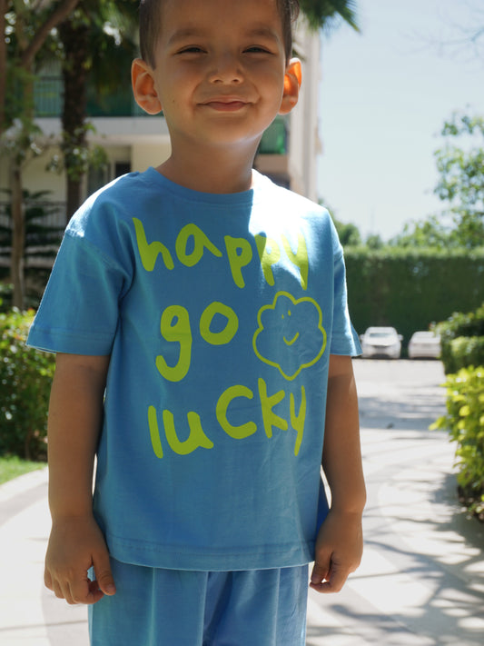 Happy Go Lucky Cotton Co-ord Set for Kids – Gozi