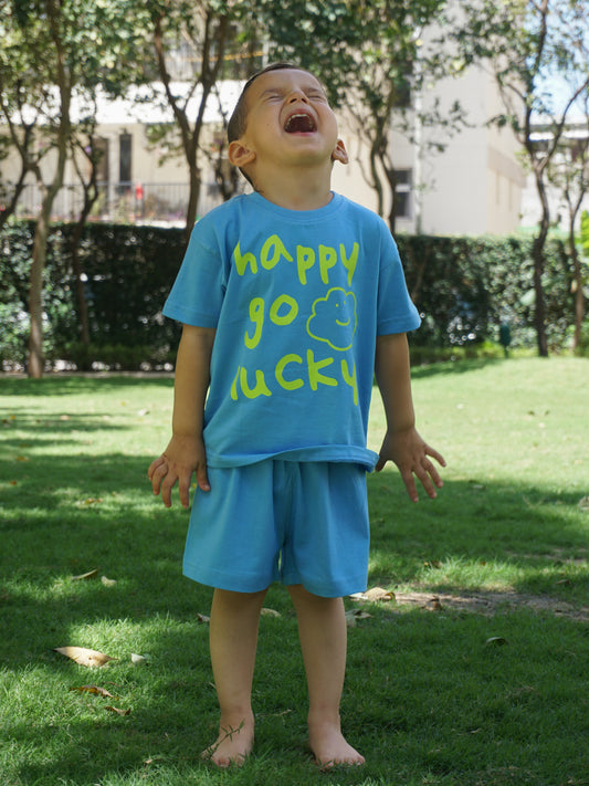 Happy Go Lucky Cotton Co-ord Set for Kids – Gozi