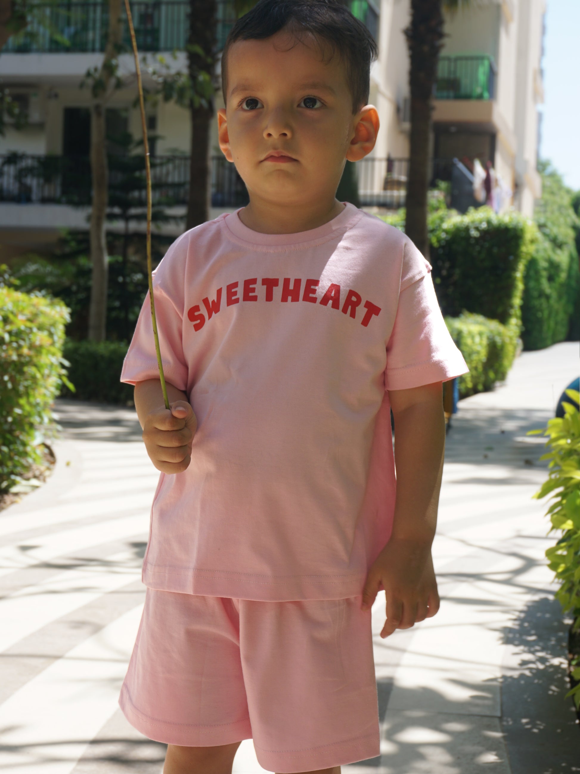 Sweetheart Print Cotton Co-ord Set for Kids – Gozi