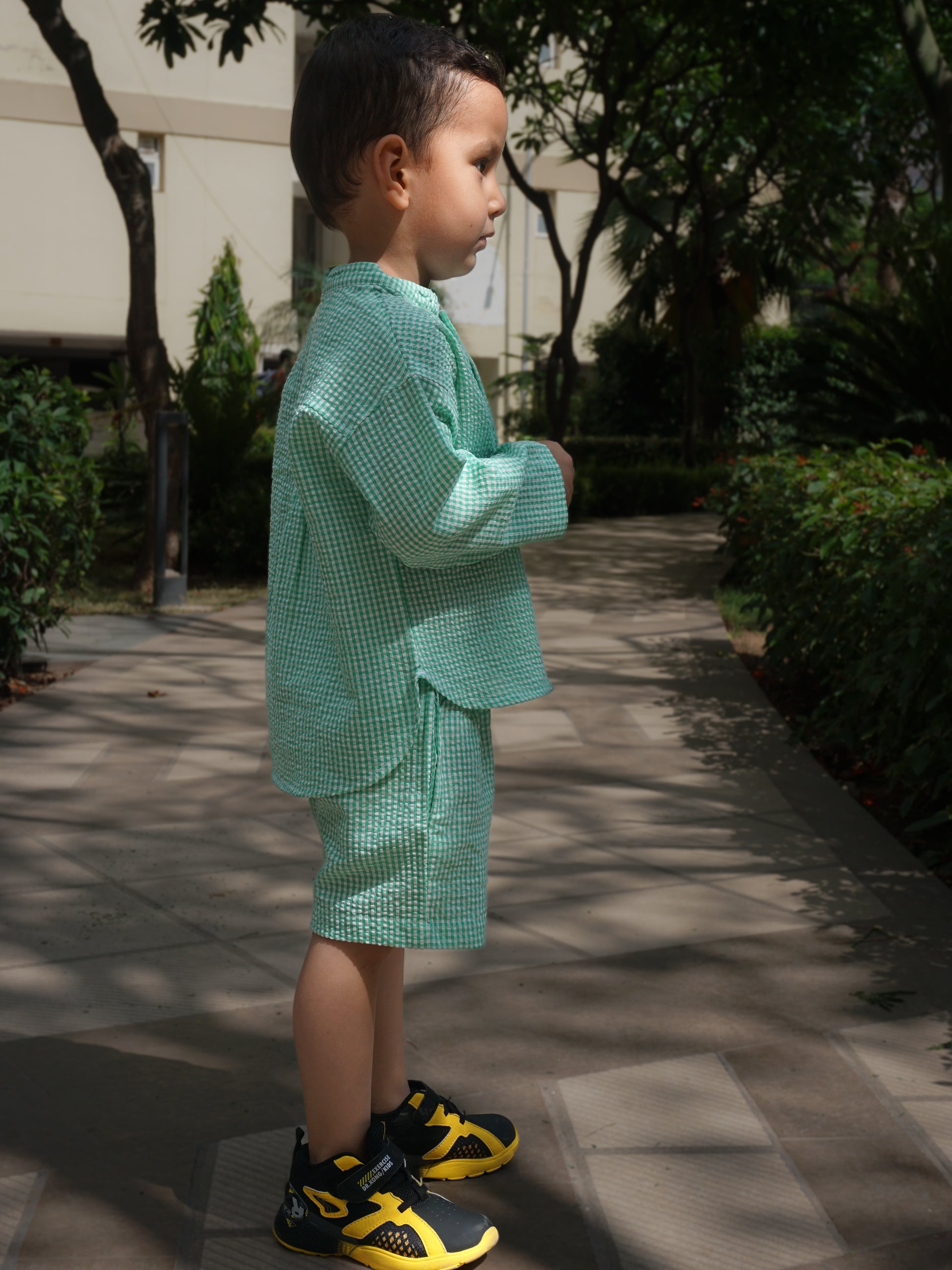 Sunday Checks Cotton Co-ord Set for Kids – Gozi