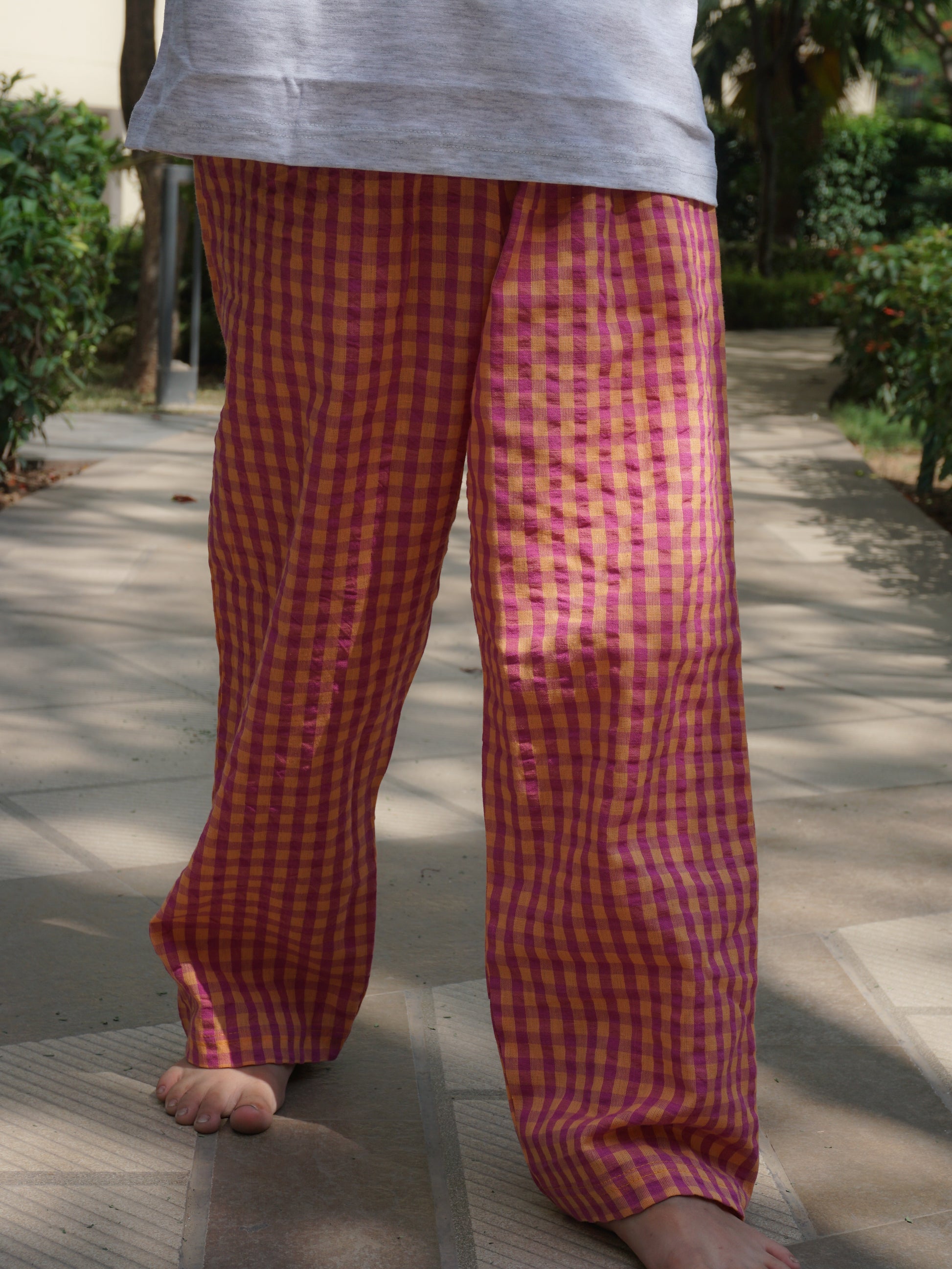Peachy Sunrise Cotton Lounge Pants for Kids – Gozi