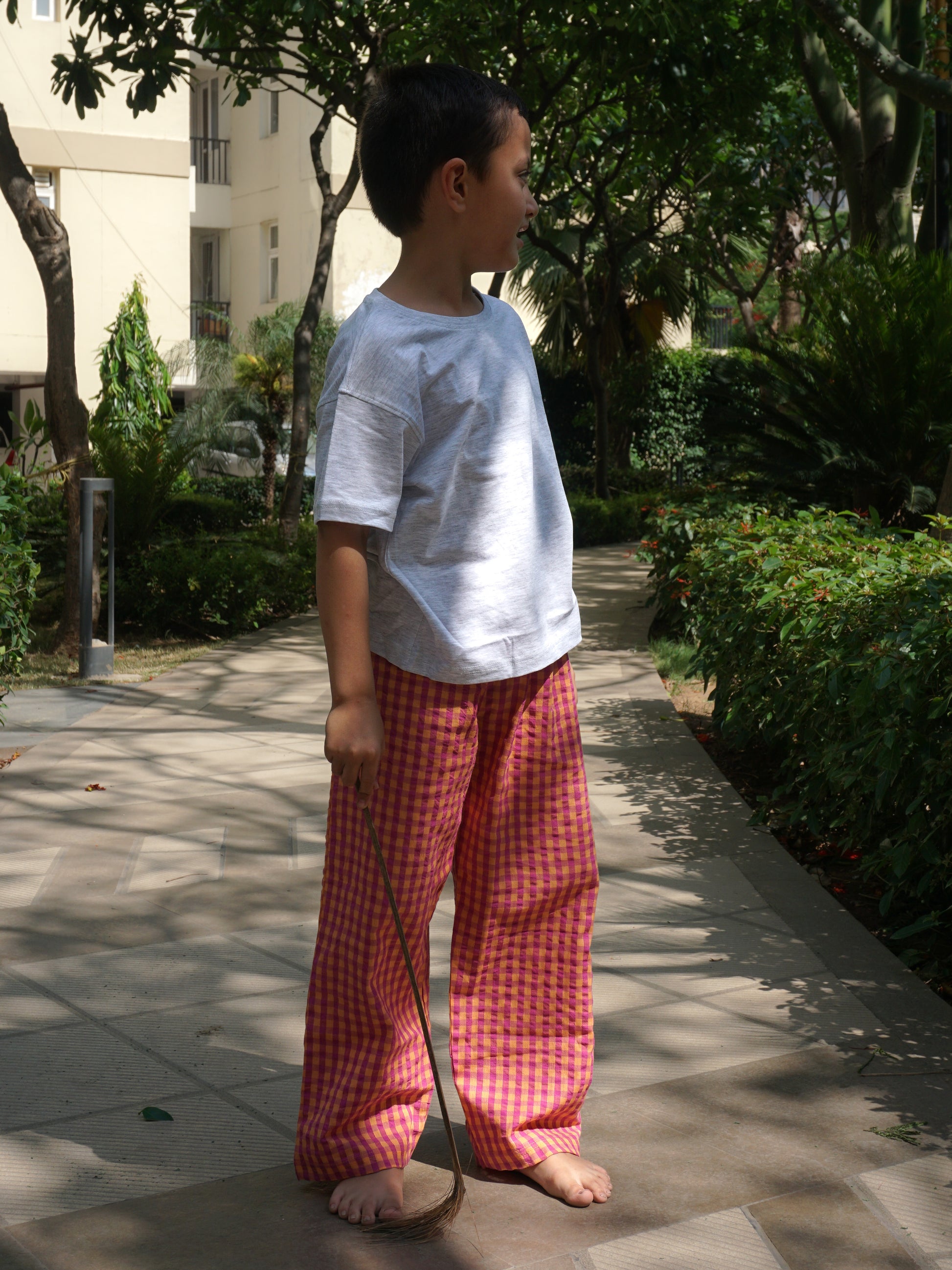 Peachy Sunrise Cotton Lounge Pants for Kids – Gozi