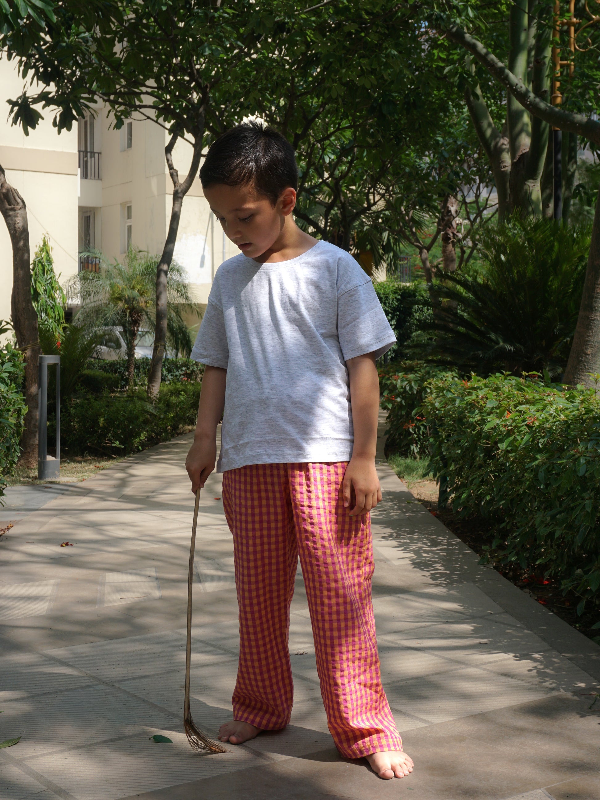 Peachy Sunrise Cotton Lounge Pants for Kids – Gozi