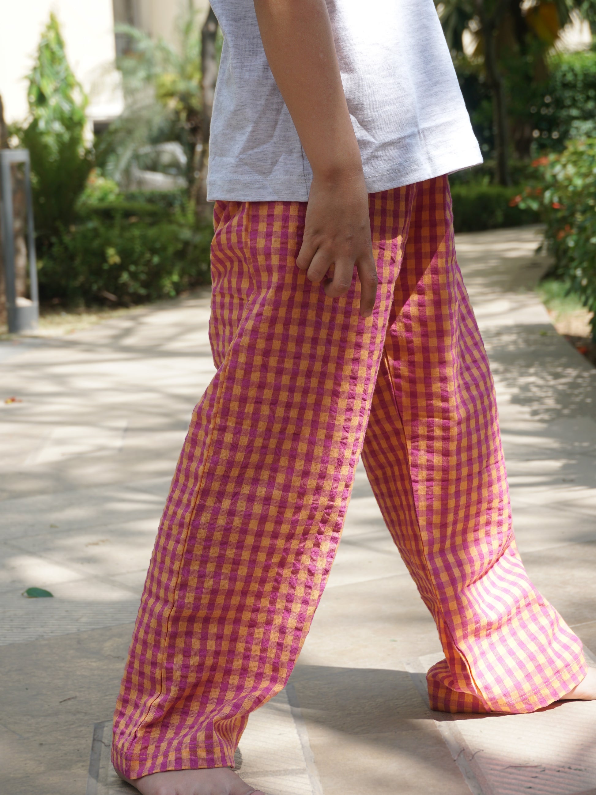 Peachy Sunrise Cotton Lounge Pants for Kids – Gozi