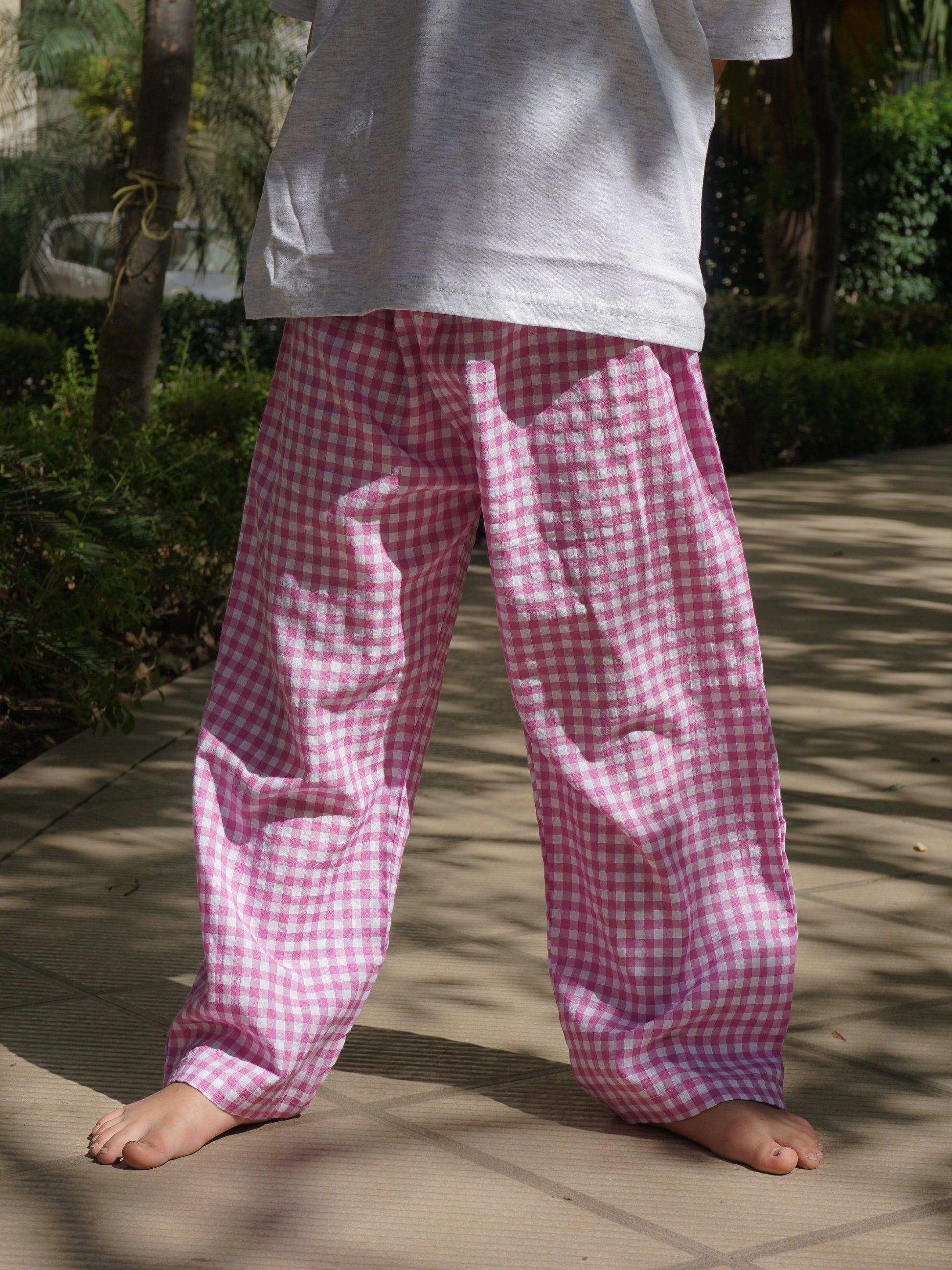 Blossom Pink Cotton Lounge Pants for Kids – Gozi