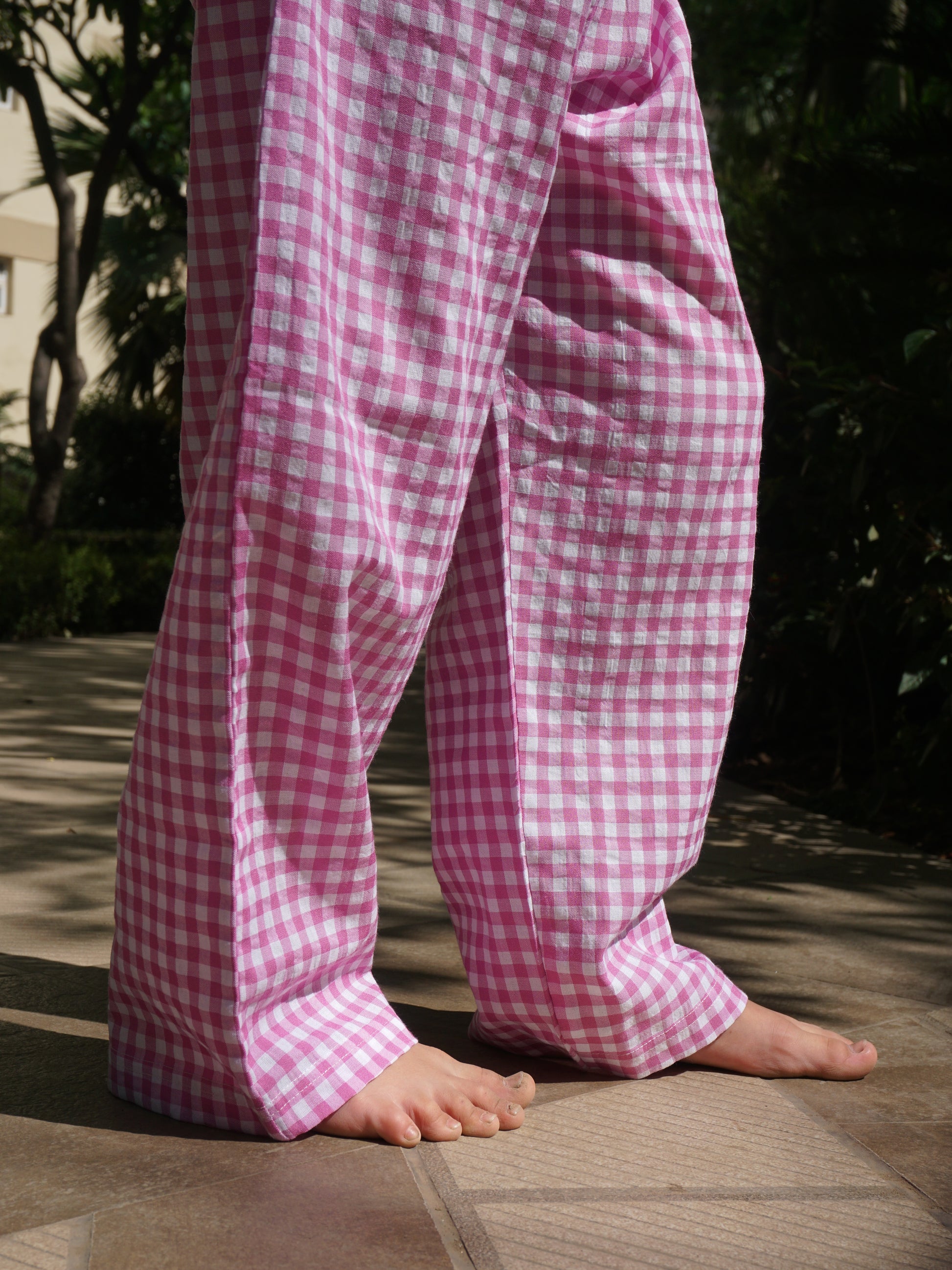Blossom Pink Cotton Lounge Pants for Kids – Gozi