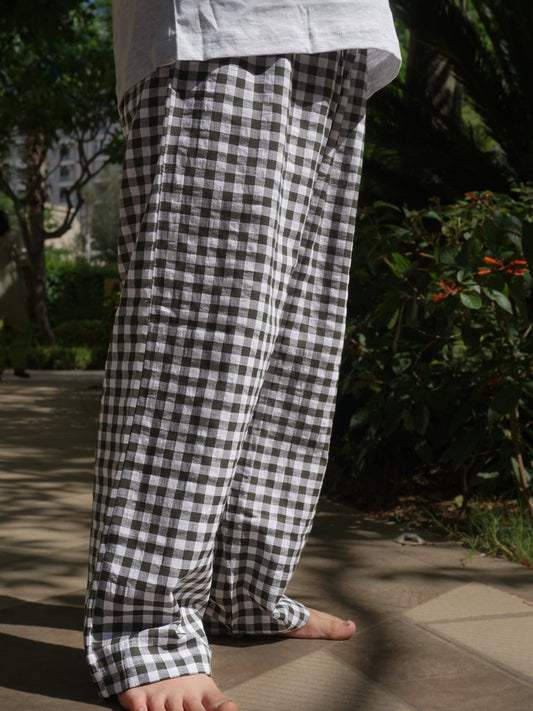 Olive Cotton Lounge Pants for Kids – Gozi